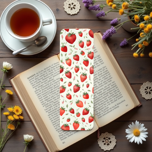 🍓 Strawberry Fields – Cottagecore Bookmark– Cozy Reading Collectible