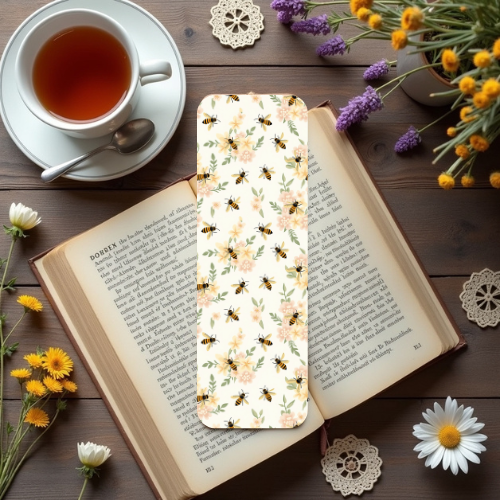 🐝 Buzzing Floral Bees – Cottagecore Bookmark Cozy Reading Collectible