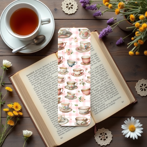 🍵 Vintage Tea Party – Cottagecore Bookmark– Cozy Reading Collectible
