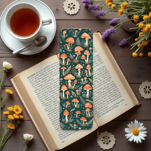 🍄 Mushroom Forest – Cottagecore Bookmark -  Cozy Reading Collectble