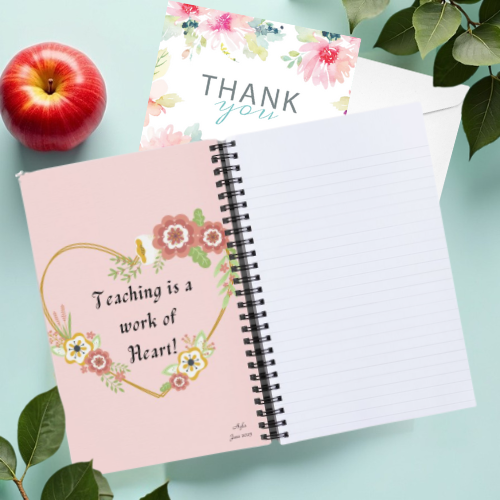 Bloom & Inspire Personalized Teacher Gift Set: Soft-Touch Journal, Matching Pen & Thank You Card - Floral Teach Love Inspire