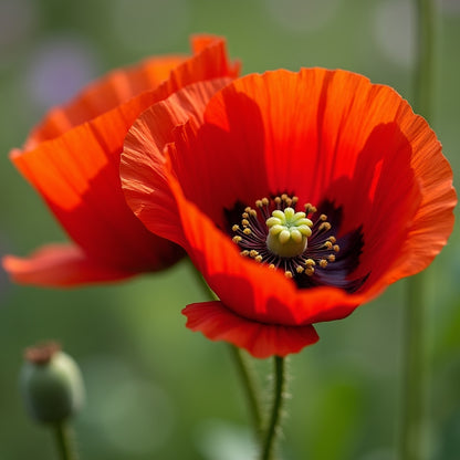 Penny Poppy Flanders Field Poppy Seeds | Kids Garden Seeds | Pom Pom Petals | 100 Seeds